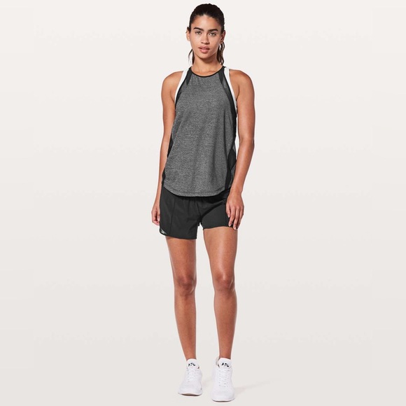 lululemon athletica Tops - Lululemon Run Off-Route Tank Heathered Black / Black. Size 6.